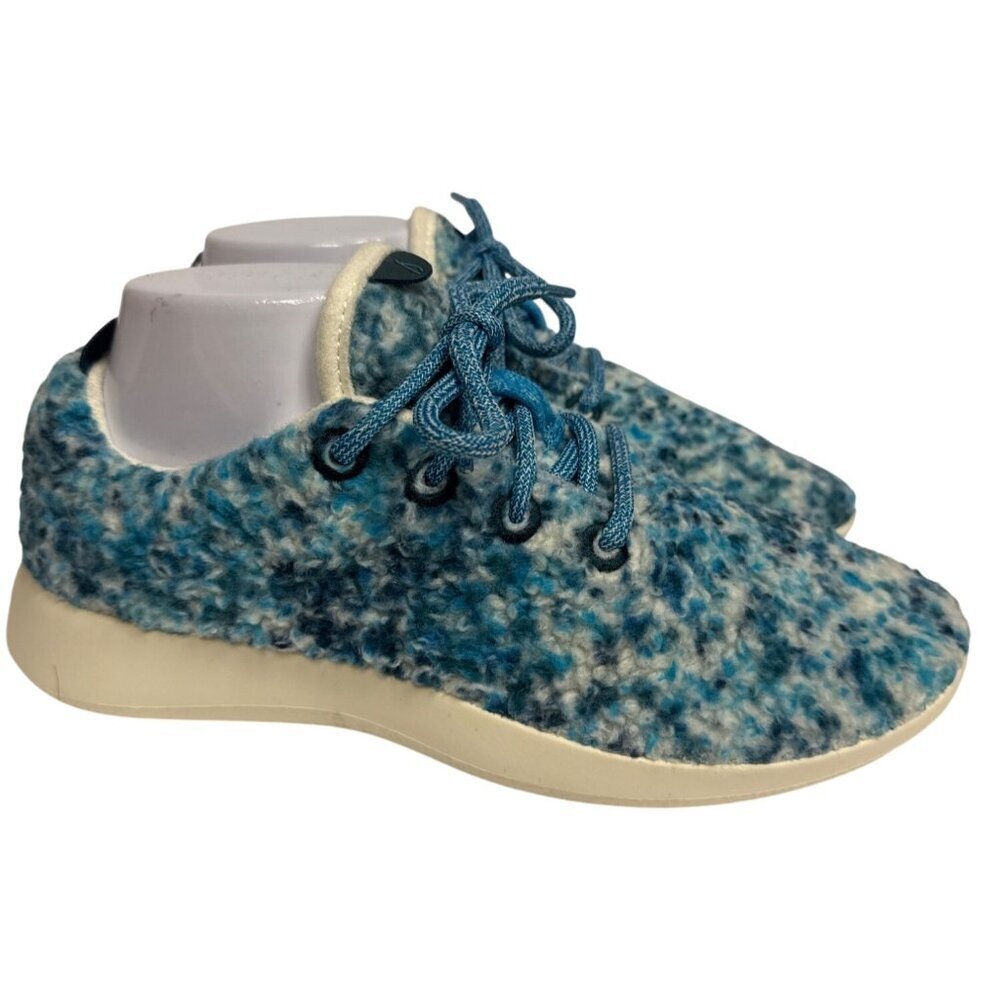 Allbirds Wool Runner Fluffs Women's Sneaker Merino Wool Blue Shoes Size 9